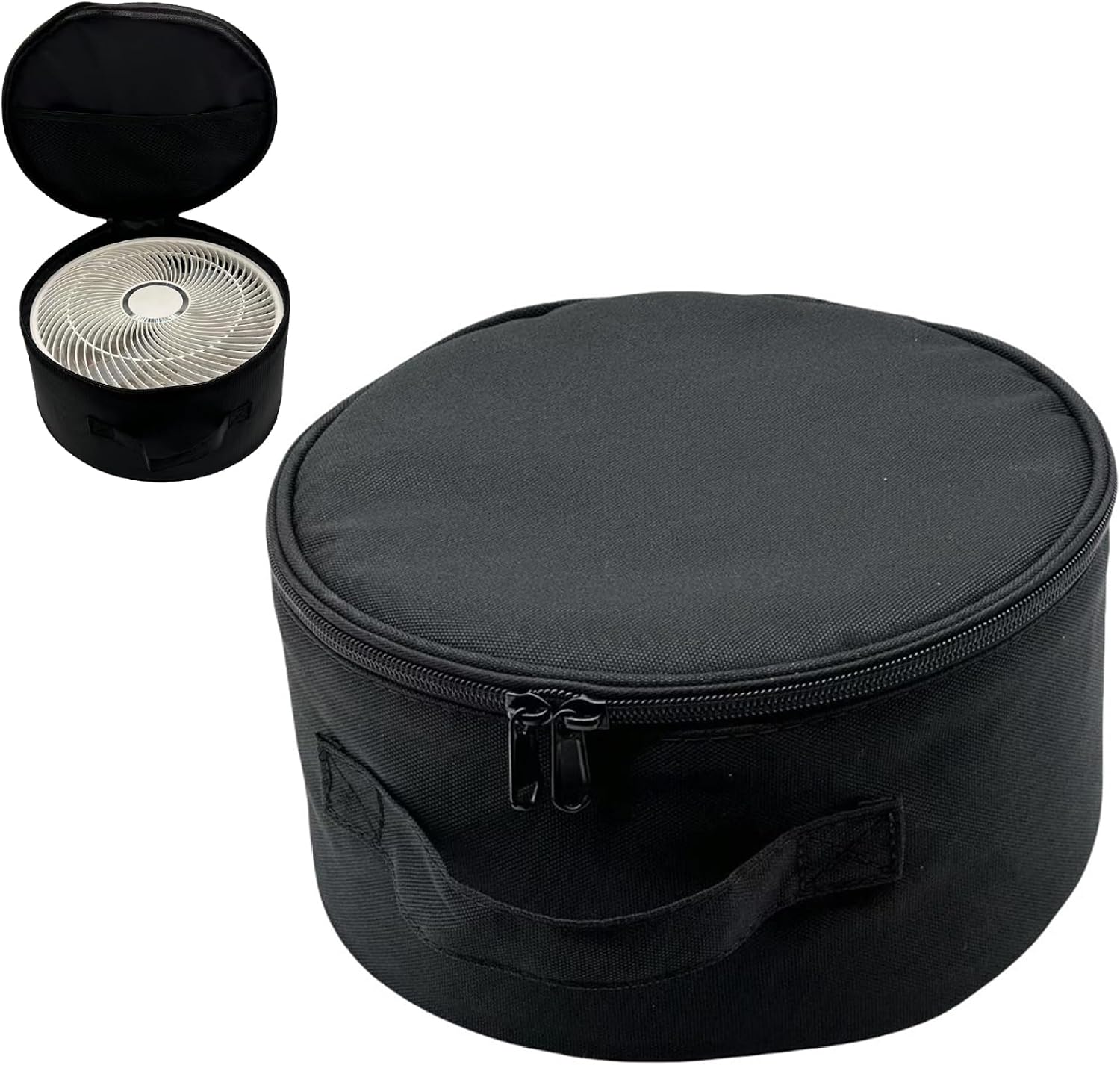 Portable Fan Storage Bag Waterproof Makeup Bag Multipurpose Dustproof Zipper Closure Fan Handbag with Handle for Camping Travel Outside Picnic... image 3