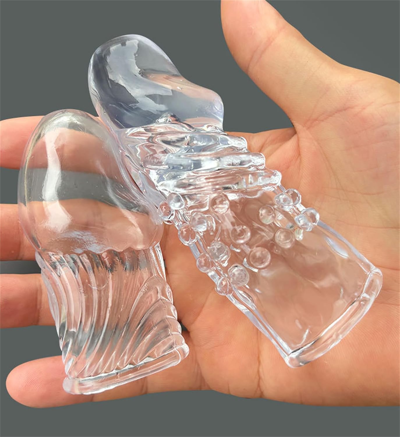 Male Trainer Thread Insulation Sleeve Transparent Soft Simulation Mushroom Head Penis Ring for G-spot Stimulation