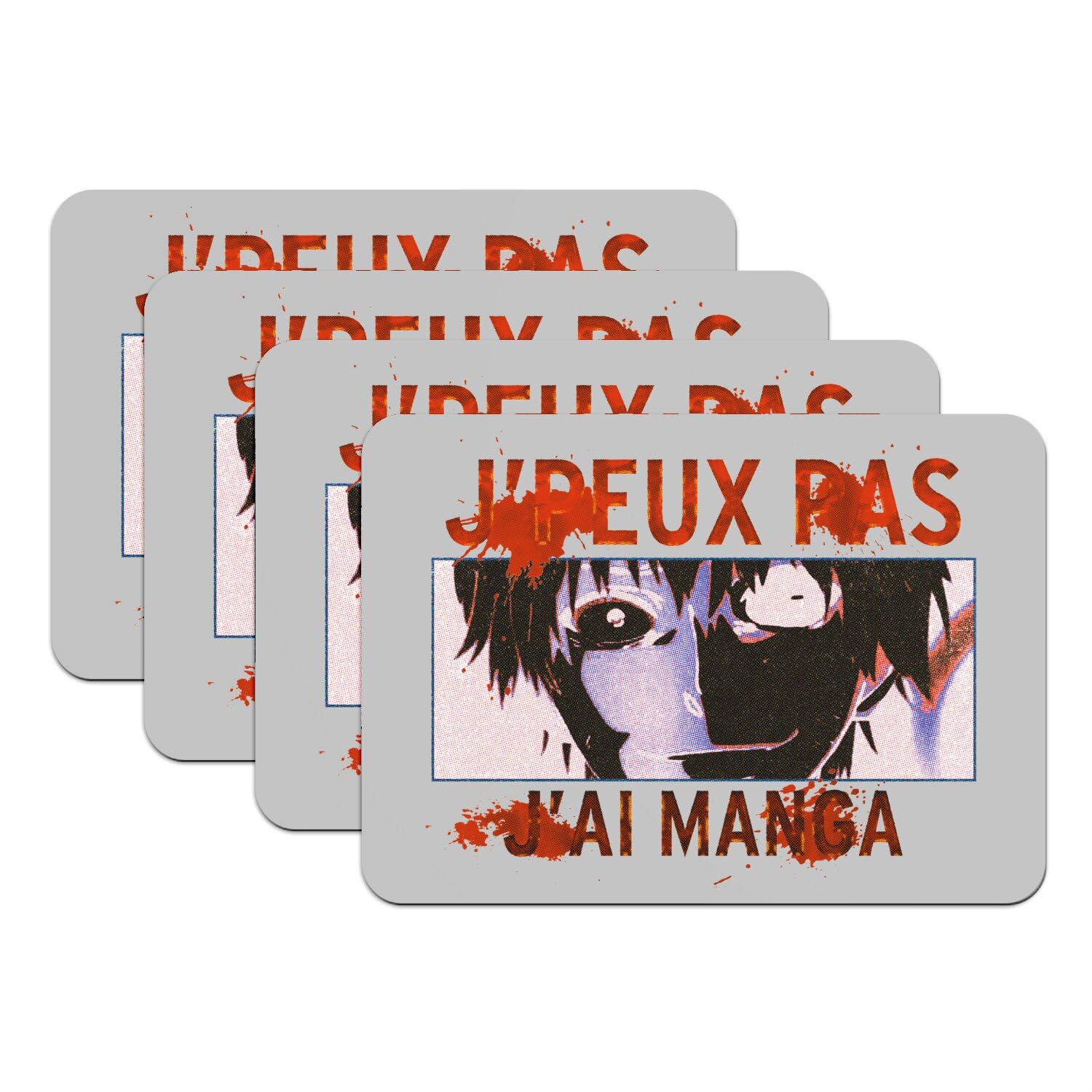 Sets de table Kaneki Manga antidérapants en caoutchouc lavable pour protéger votre bureau