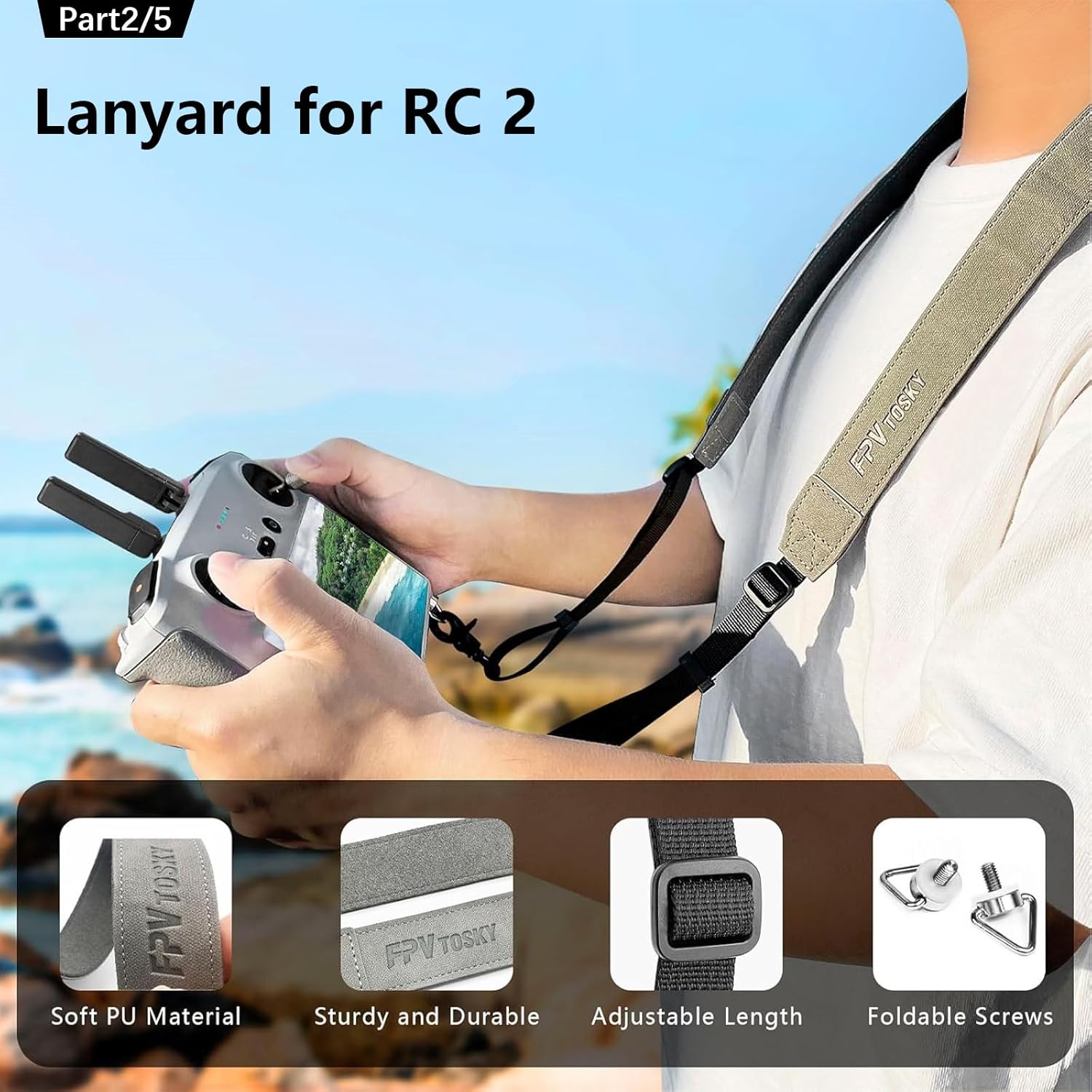 FPVtosky Hard Case Accessories Set for DJI Mini 5 Pro, Drone Accessories Kit Includes Dual Layer Case, Landing Pad, Lanyard, Screen Protector, Sunshade Cover for DJI Min 5 Pro (5-IN-1)