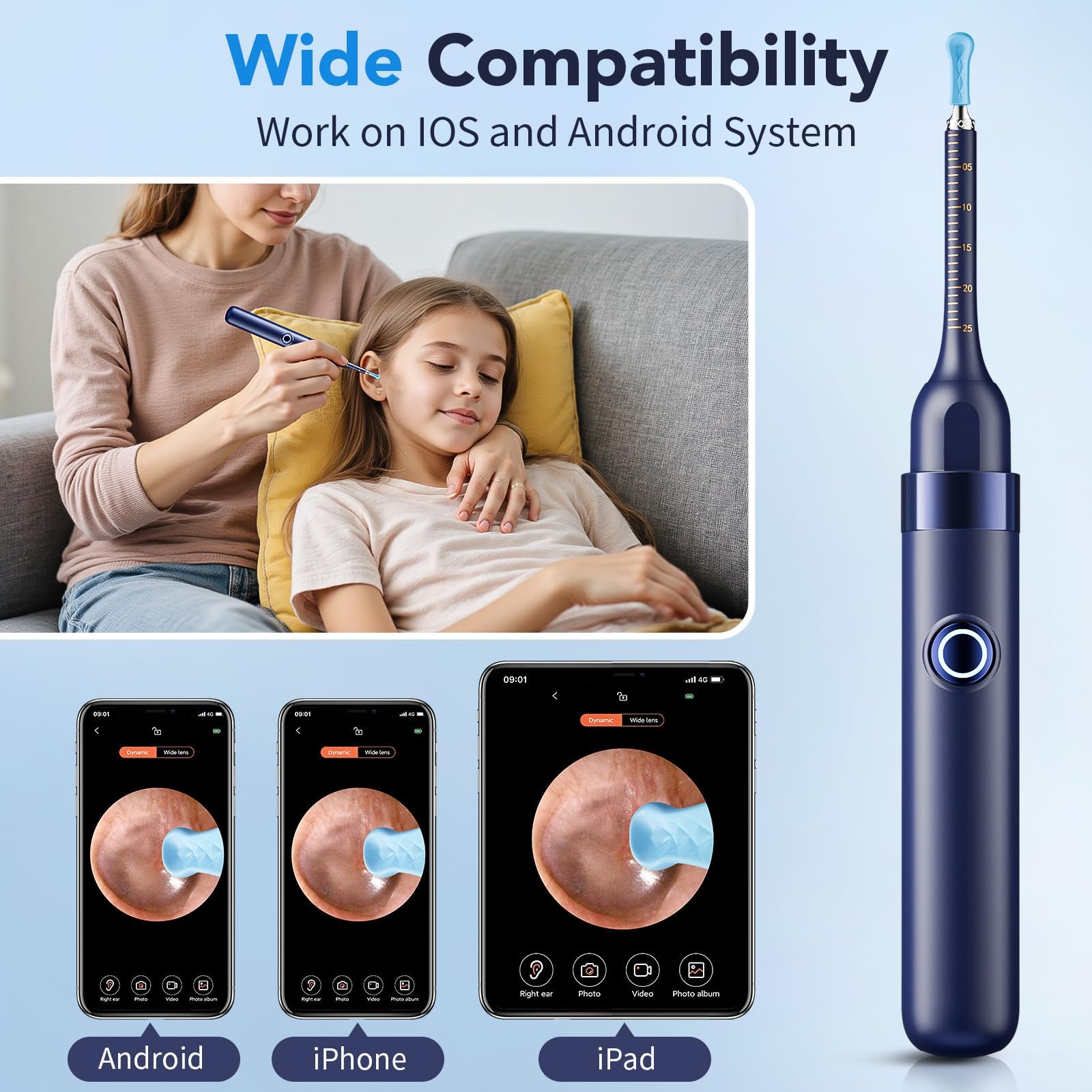 Ear Wax Removal, Ear Cleaner with Camera 1296P HD,Visual Ear Cleaner with 6 LED Lights and Flexible Tip,Safe Ear Wax Removal Kit with Camera,Ear Cleaning Tool Gifts for Home Use — Amazon image 4