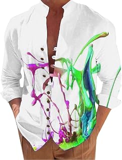 Hawaiian Shirts for Men 4XL Regular Fit Shirts Tee Tops for Men Oversized Casual Shirts Summer Autumn Shirts for Men Chiffon Formal Shirts Tee Shirts for Men Beach Long/Short/Sleeveless Sleeve Bl