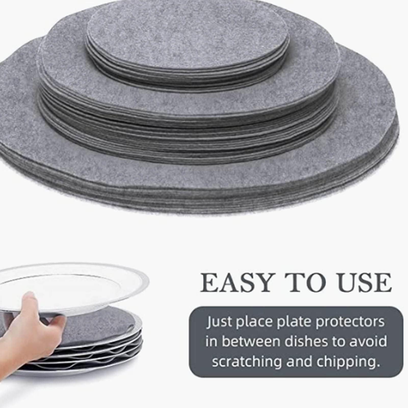 Pot and Pan Protectors,Felt Plate Dividers,4.7/5.9/9.8inch Dish Protectors Pads,Set of 24 Pan Pot Protectors,3 Different Size Thicker Pots and Pans Dividers for Packing Stacking Cookware - Image 4