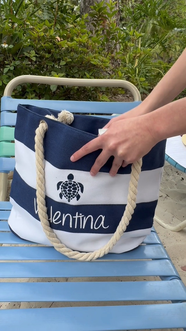 Bolso de Playa Rayado Personalizado miniatura 7