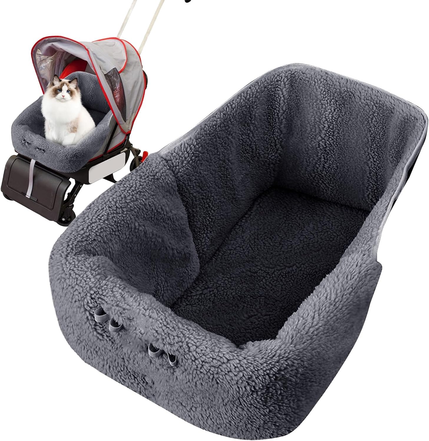 per passeggino – Tappetino magnetico per cani | Fodera morbida impermeabile per cuccioli e gattini viaggi in auto, Walking Park Shopping Cafe area di viaggio confortevole e protettiva, 12,6 x