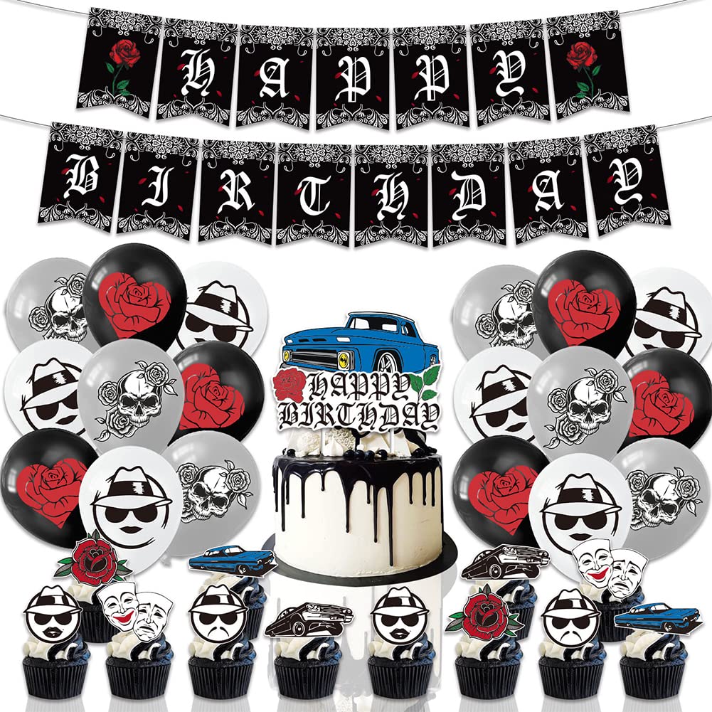 Buy IOSCDH 34 pcs Cholo Lowrider Birthday Party Decorations West Coast