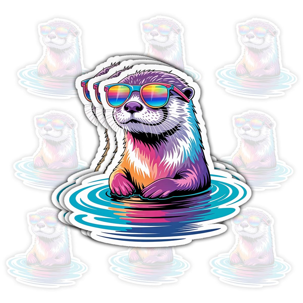 Stickers loutres mignonnes pour personnaliser votre bouteille d'eau et gourde