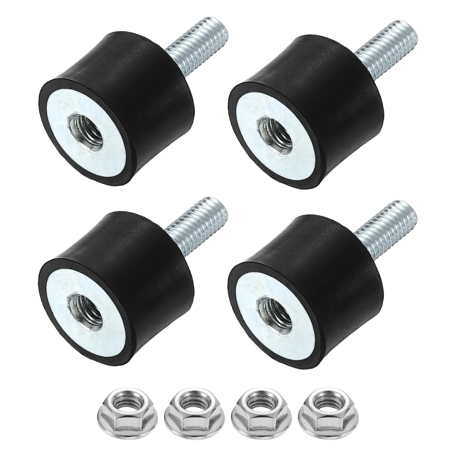 uxcell M8 Rubber Mounts, 4Pcs 30x30mm(DxH) Rubber Cylindrical Anti Vibration Isolator Shock Absorber with Lock Nut for Car Bobbin Generator Air Compressors — Amazon image 8