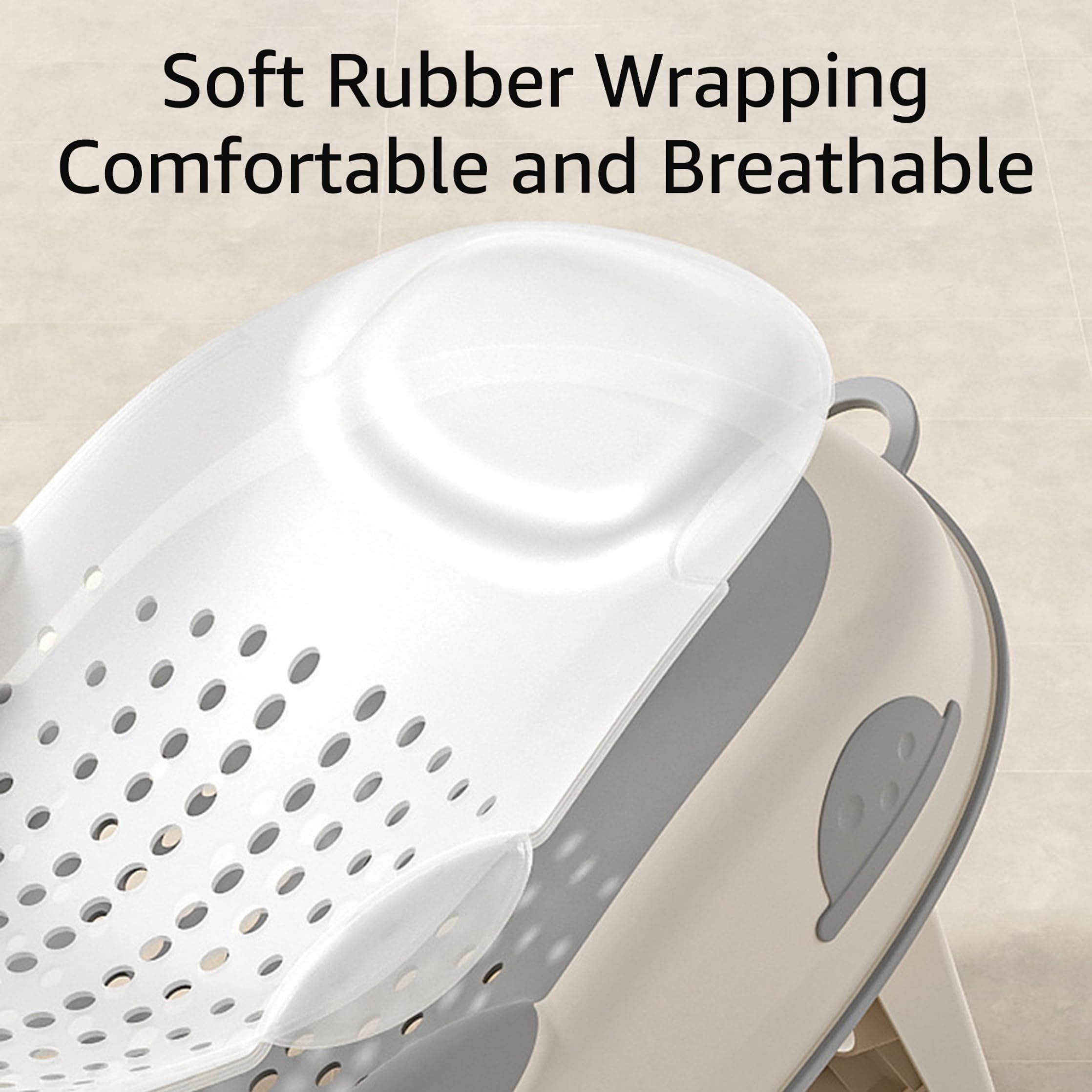 Supporto per bagnetto | Supporto per bagnetto, seggiolino per vasca da bagno antiscivolo con colonna vertebrale morbida e piedi pieghevoli, grigio
