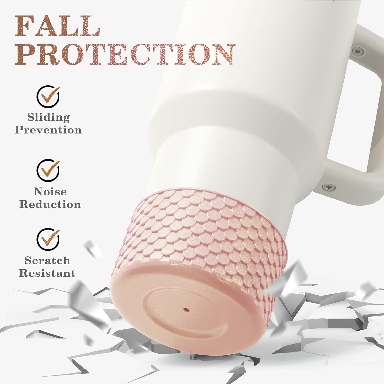 Mermaid Silicone Boot for Stanley Cup 40/30/20 oz, Made for HydroJug Traveler 32/40 oz & Stanley IceFlow 20/30 oz, for Owala Tumbler 40 oz, Bottom Protector for Stanley Cup Accessories 40oz 30oz