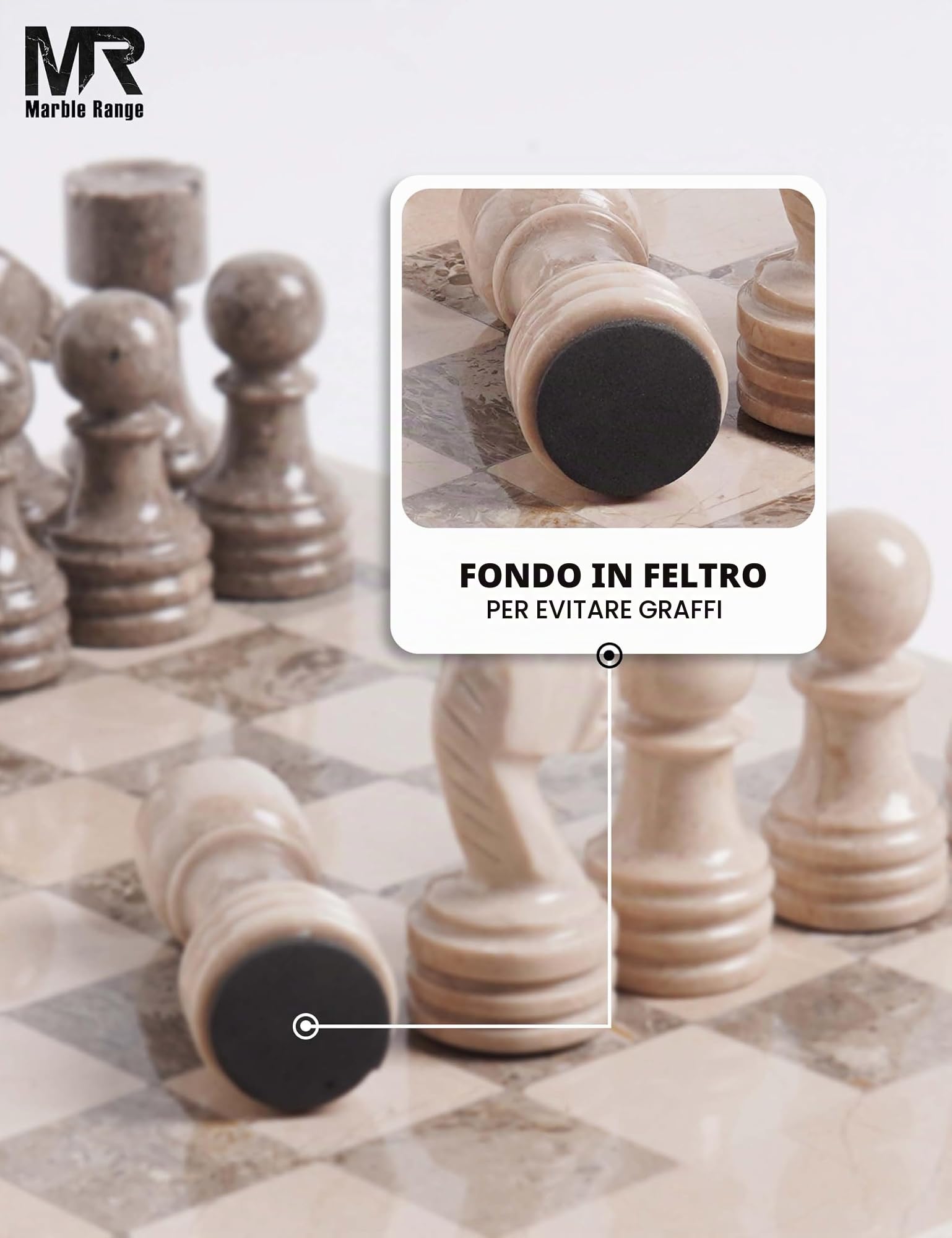 Set di scacchi in marmo, 30,5 cm, Verona e Oceanic, fatto a mano, con scatola portaoggetti, classico set di scacchi da viaggio per adulti con pezzi di scacchi e 2 regine extra, regalo elegante e