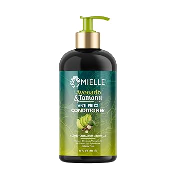 Mielle Organics Avocado & Tamanu Anti Frizz Conditioner for Women & Men - Detangling, Moisturizing & Smoothing Treatment - Frizz Control Detangler for Textured & Dry Hair - Prep for Styling, 12floz