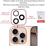 2PCS ASDAWN Back Rear Camera Lens Glass Replacement for iPhone 16 Pro Max and 16 Pro Camera Glass Lens Replacement with Pre-Installed Adhesive + Repair Tool Kit + Installation Manual