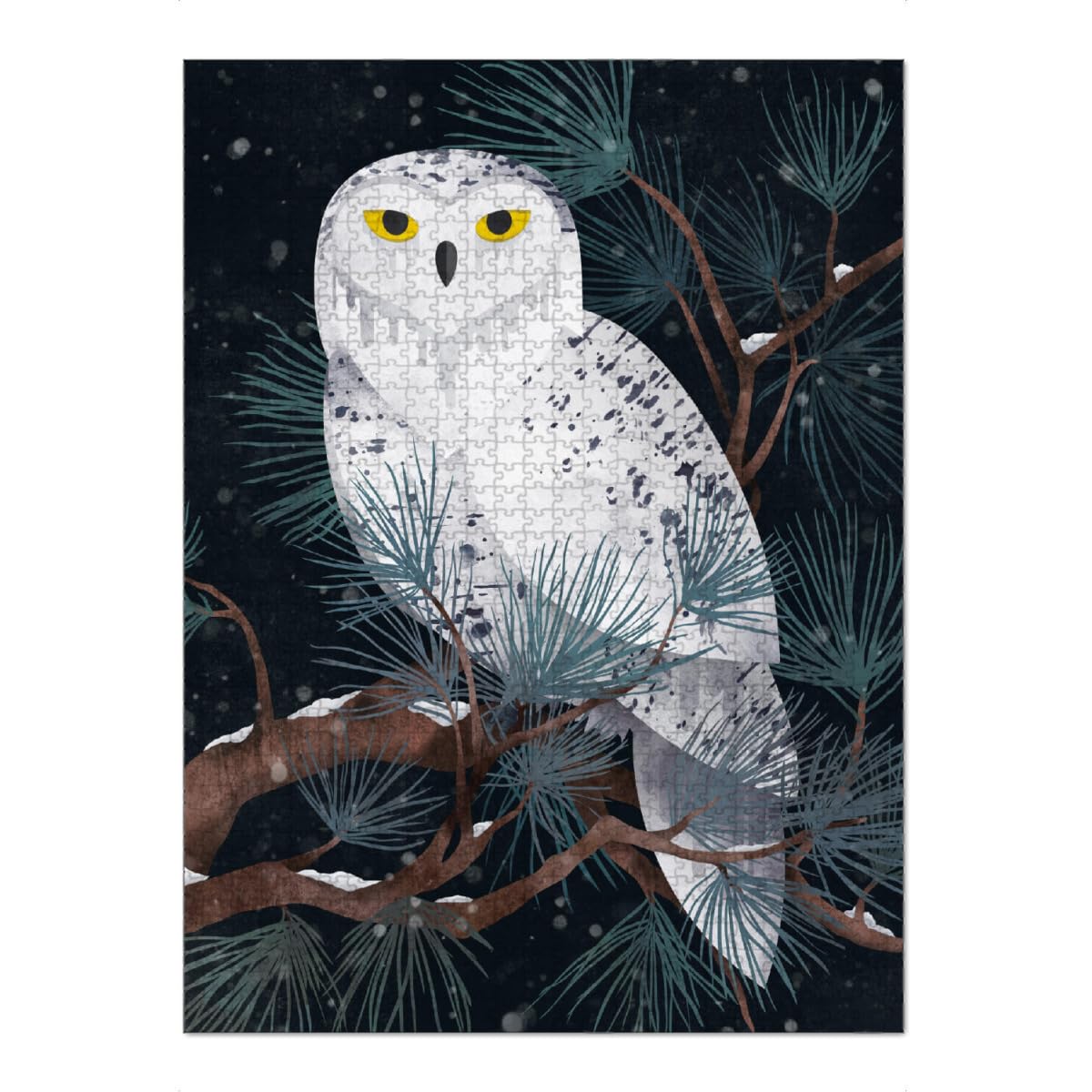 artboxONE-Puzzle XXL (1500 Teile) Natur Snowy Owl - Puzzle Schnee EIS Kiefer