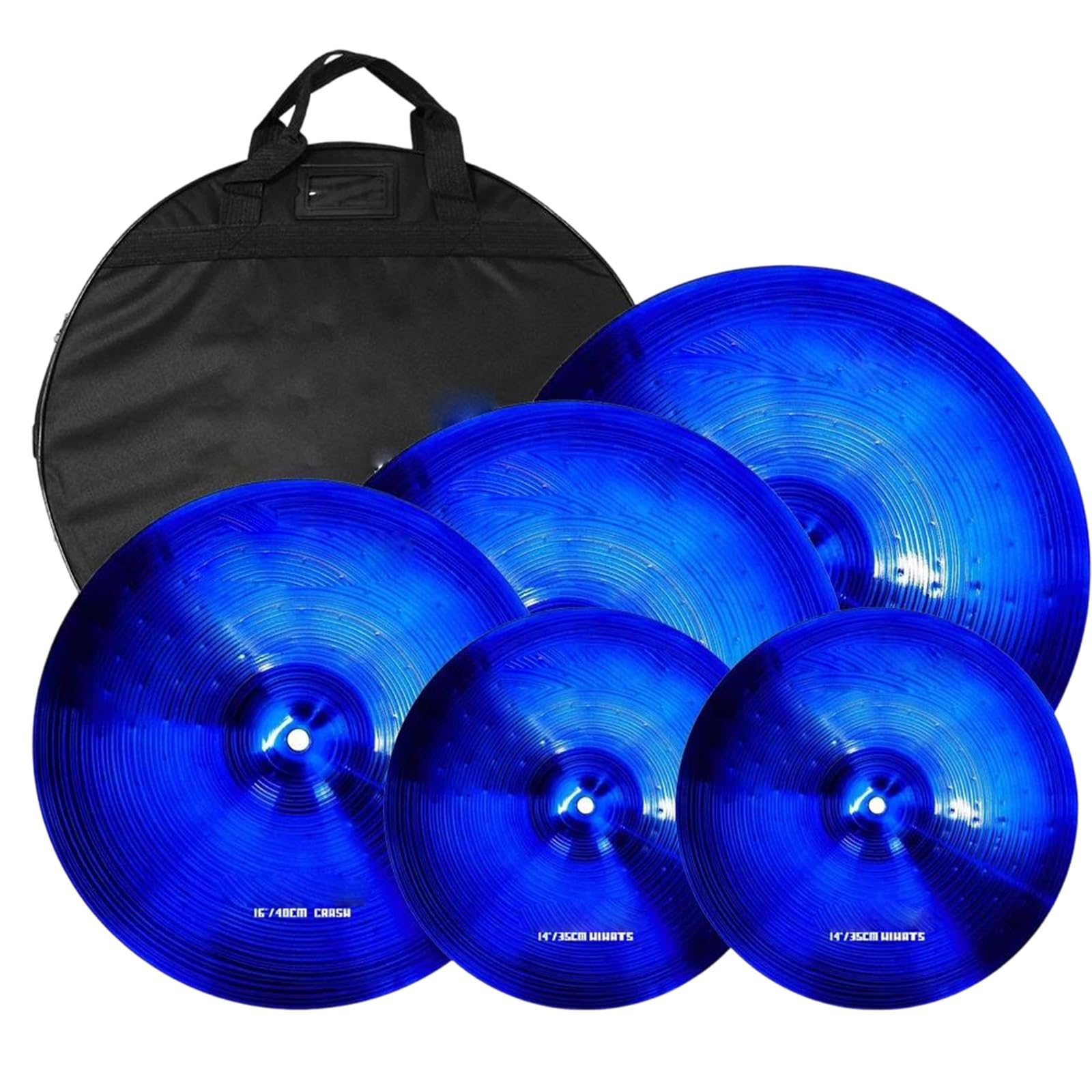 Miłośnicy Muzyki Talerz Zestaw Perkusyjny Alloy Cymbals 14 Hihats 16 Crash 18 Crashride 20inch Ride Plus I Torba 5 Sztuk(Type3 5 pcs)