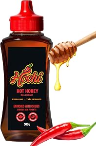 Hochi Hot Honey - Extra Hot | Canada's Hot Honey | Spicy Honey | Sweet Heat | Certified Kosher | Drizzle it on pizza, roasted veggies, potatoes, chicken, fish, charcuterie, and more! (500g, Extra Hot)