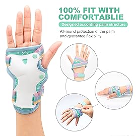 SULIFEEL Rainbow Unicorn Knee Pads for Kids Knee Elbow Pads Wrist Guards with Drawstring Bag Adjustable Protective Gear Set for Girls Roller Skating Bike Cycling Skateboard Scooter Green Small