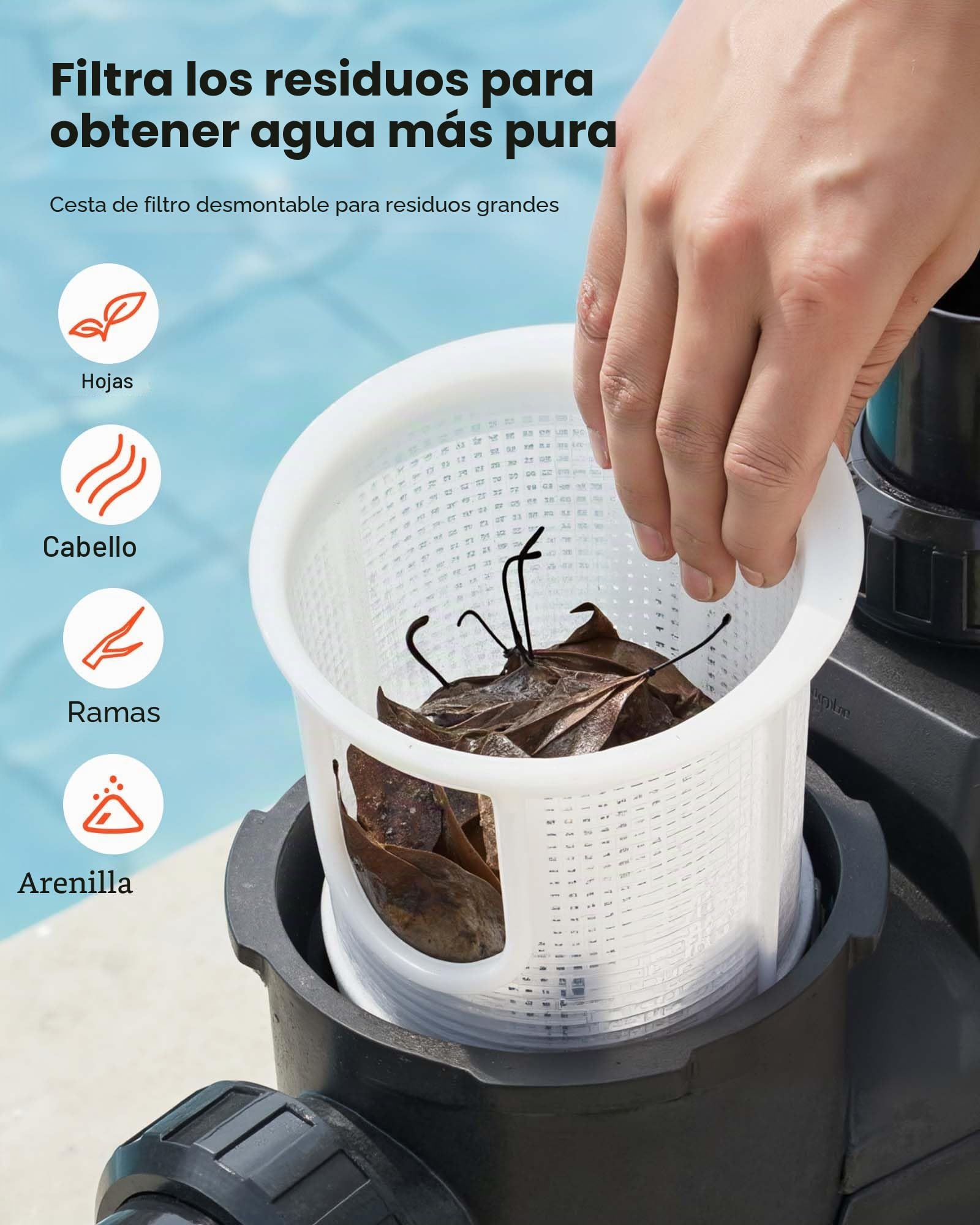 VEVOR Bomba para Piscina 1350 W de Velocidad Variable 1000 a 2900 rpm, Bomba de Filtración para Piscina, Caudal Máximo de 30.000 L/h, CA 220-240 V, Altura Máxima de Descarga de 16 m con Temporizador