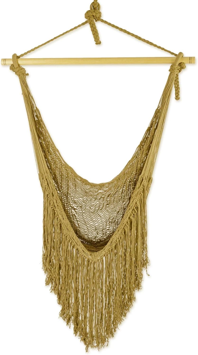 Novica Handmade Sea Breezes in Olive Green Cotton Hammock Swing (Single)