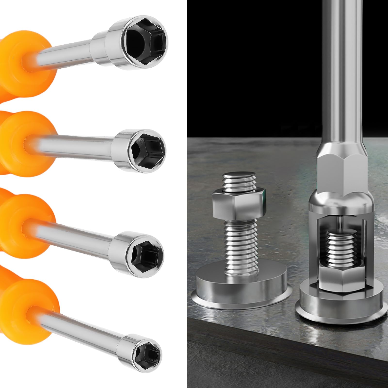 Create idea 4Pcs Socket Wrench Screwdriver Hex Nut Driver Tool for Drives Hexagonal Fasteners 107x90mm 6-10mm - Image 2