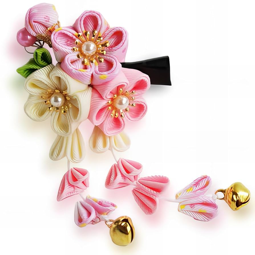 【オーダー♡和柄ダブルリボン】ヘアクリップ　ヘアピン　ヘアゴム　753 夏祭り オーダー♡和柄ダブルリボン】ヘアクリップ ヘアピン ヘアゴム