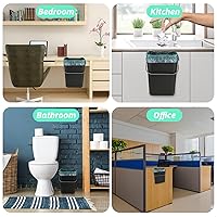 Vista 7 de Hanging Trash Can with Lid, 3.2 Gallon Kitchen Hanging Garbage Can with Lid, Wall-Mounted Garbage Can for Cabinet, Under Sink, Bathroom, Bedroom