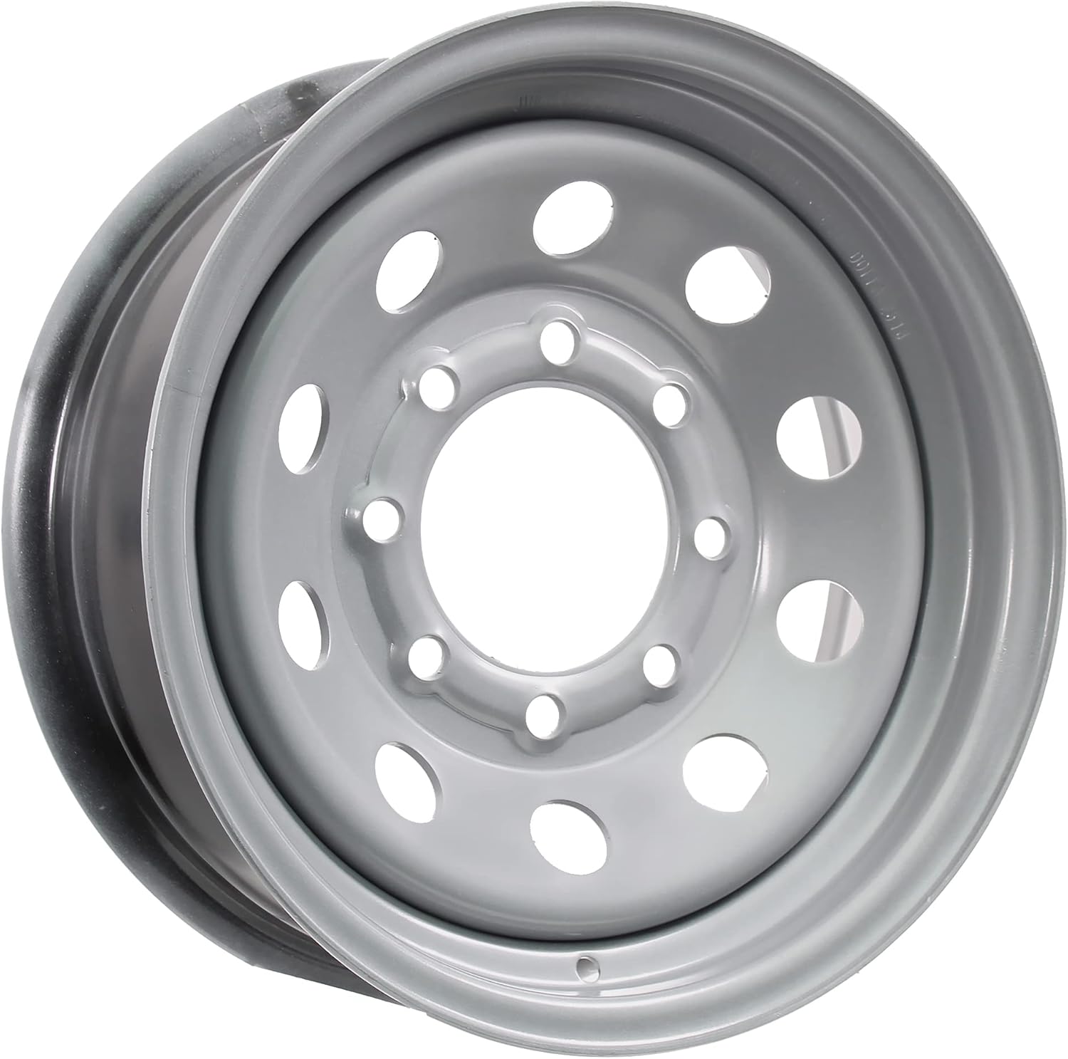 eCustomrim Equipment Trailer Wheel 16 Inch 16X6 8 Hole Bolt Lug Silver Grey Modular Rim