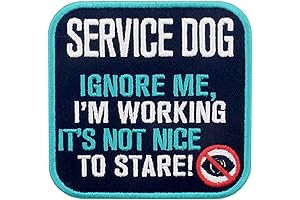 Eye-Catching Service Dog Patch in Vibrant Blue: Emblazoned with ‘It's Not Nice to Stare’