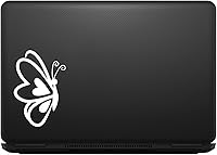 Vista 4 de Calcomanía de silueta de alas de mariposa para computadora portátil de 5.5 pulgadas (blanco)