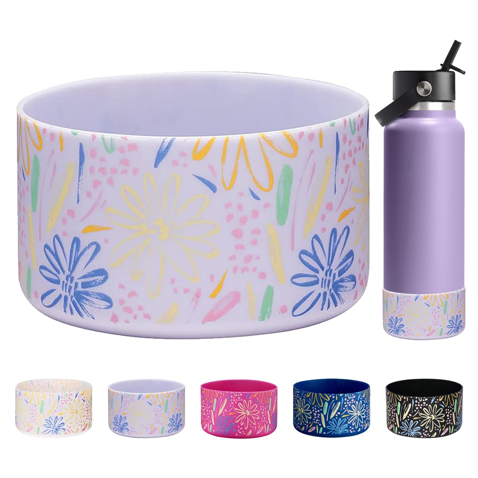 WK IEASON Protective Silicone Base Boot for Hydro Flask Wide Mouth Water Bottle, Anti-Slip Silicone Sleeve Cover Bumper for Hydro Water Bottle