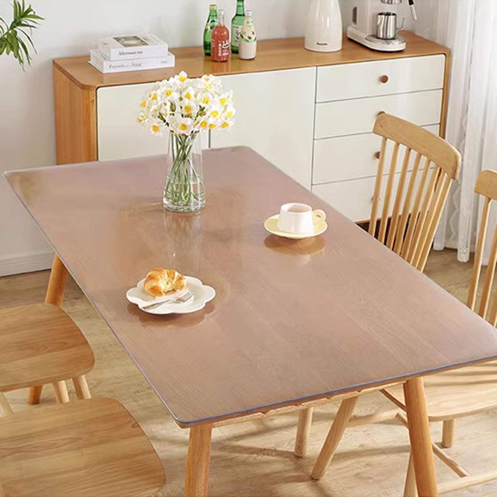 Nappe en plastique transparent essuyable et imperméable mat de 1mm