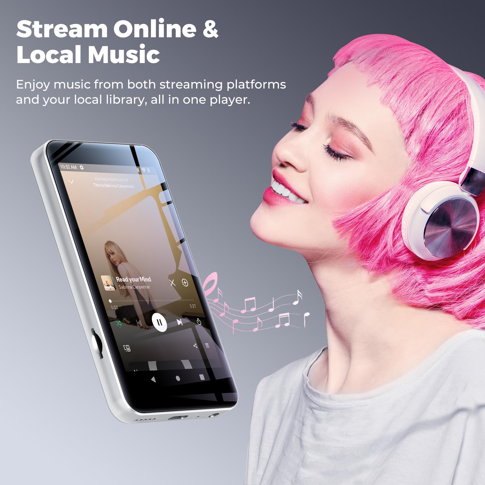 innioasis - Reproductor G1-MP3 con Bluetooth y reproductores de vídeo