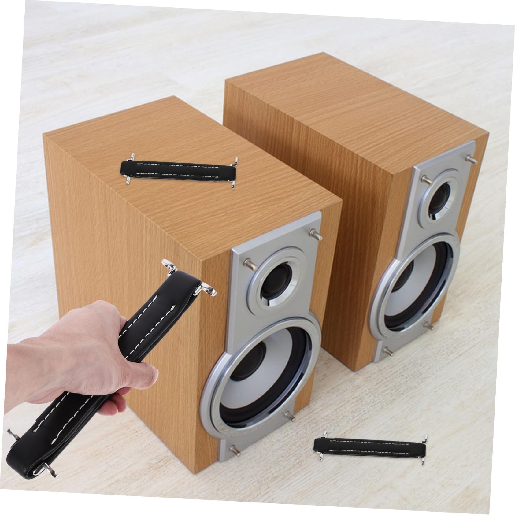UKCOCO 3kawałki Vintage Guitar Amplifier Leather Handle Strap Pu Leather Lightweight Design for Audio Speaker Cabinet