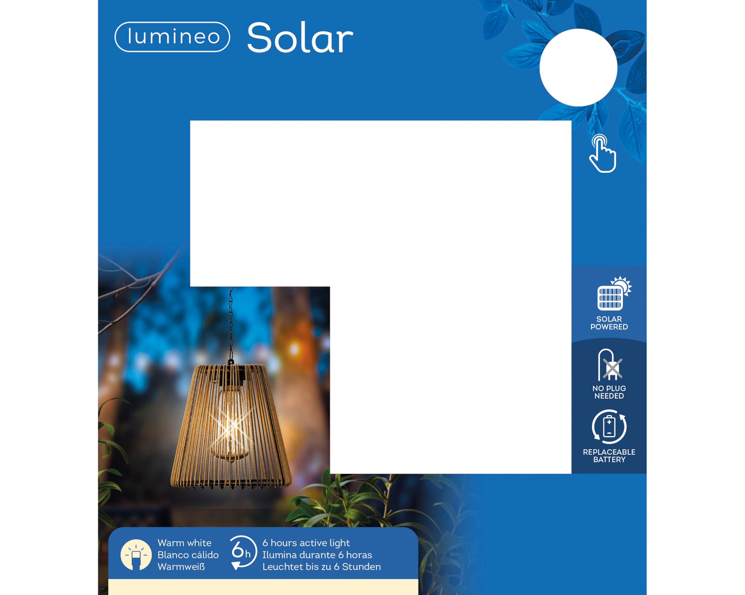 Lumineo Solar LED Hängelampe Outdoor 17,5cm Beige/Warmweiß - Solarleuchte für Garten Pendelleuchte Außenleuchte Gartenleuchte Solarlampe Deko Lampe für Terrasse Balkon Veranda Dauerbetrieb