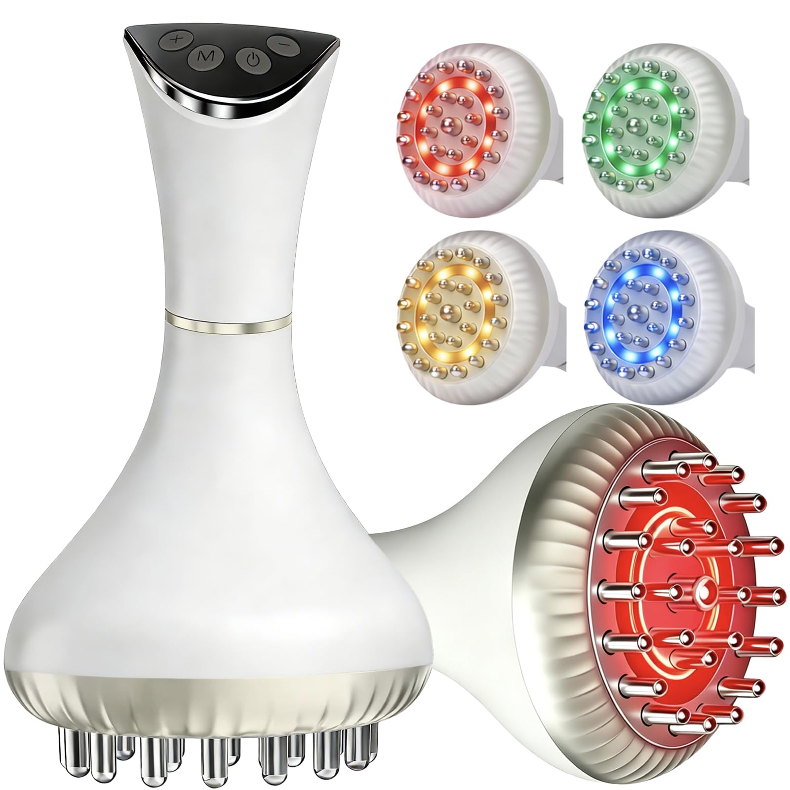 Lymphatic Drainage Massager for Body Sculpting & Cellulite – Body Sculpting Machine & Anti Cellulite Massage Tool for Stretch Marks with 4-Color Light, Pulse, Heat & Vibration for Waist, Legs & Arms