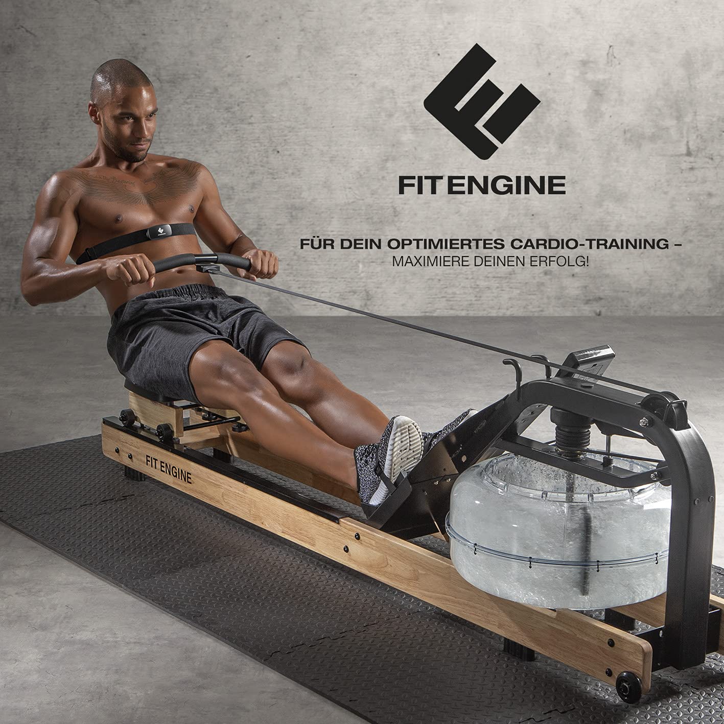 FitEngine Herzfrequenzmesser | Pulsmessung beim Ausdauer- & Cardiotraining | Bluetooth Funktion für IOS & Android | Gurt erweiterbar auf bis zu 90 cm, schwarz, Einheitsgröße