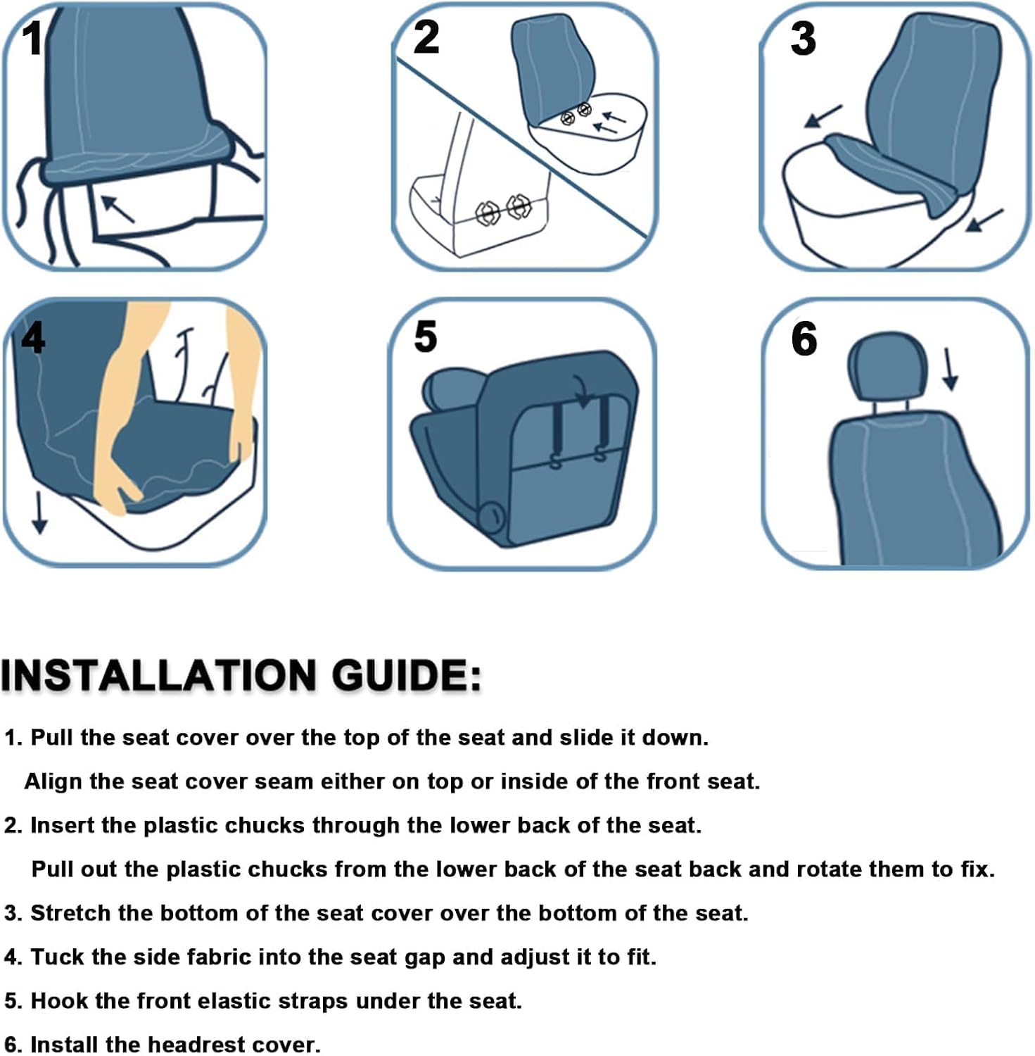 GIANT PANDA Custom Fit Full Set Car Seat Covers Fit for Subaru Forester 2019 2020 2021 2022 2023 2024, Front & Rear Luxury Seat Covers for car, Faux Leather (Black)