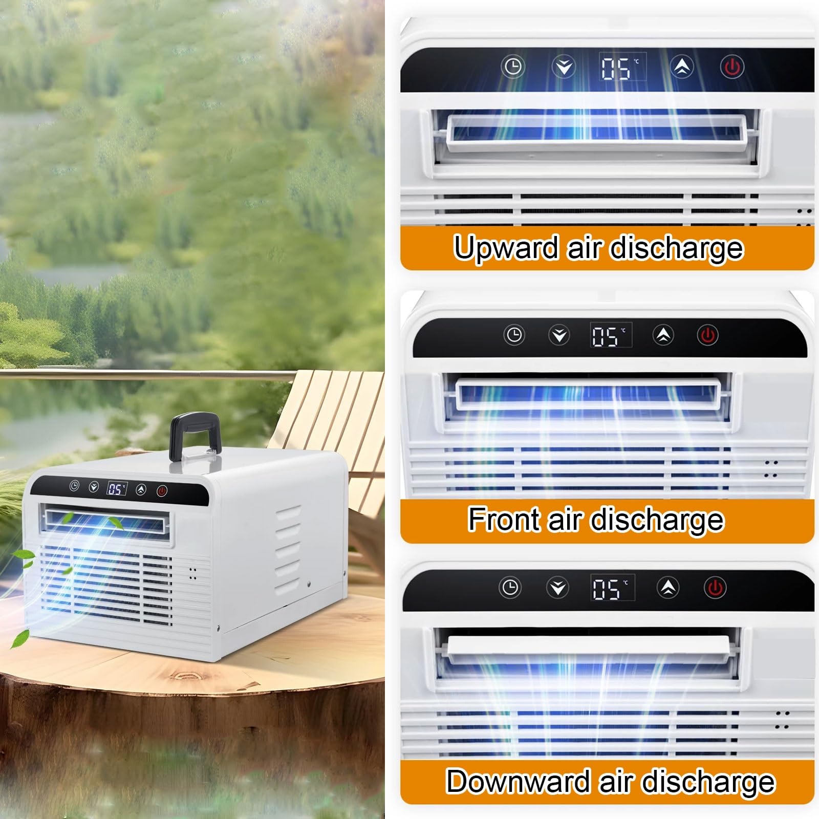 1100W/2500BTU Climatiseur Mobile pour Chambre Aucune Vidange Nécessaire