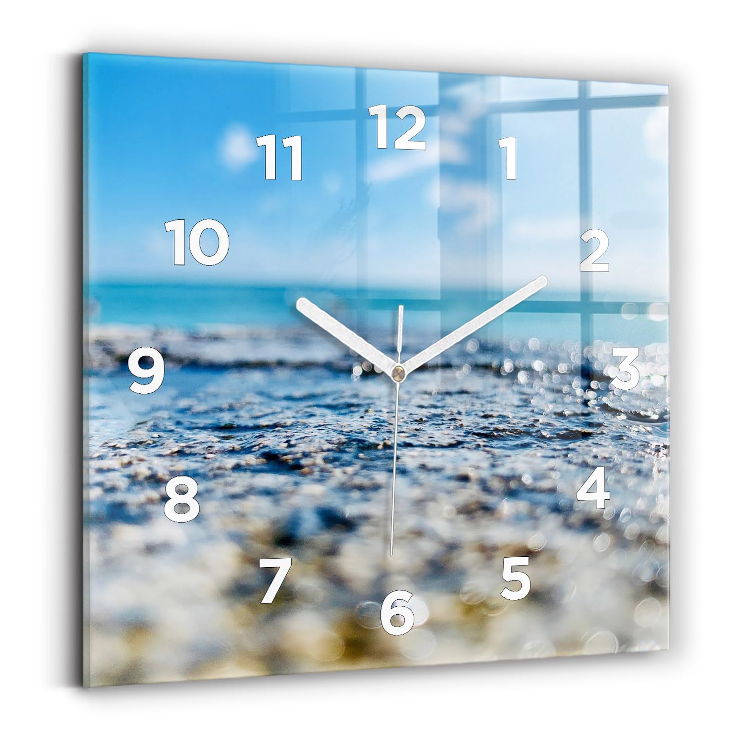 Horloge de qualité supérieure Wallfluent carrée avec design moderne en verre