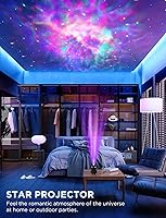 Vista 6 de Proyector de galaxia, proyector de estrellas con modos de nebulosa, proyector de astronauta espacial con control remoto, proyector de galaxia