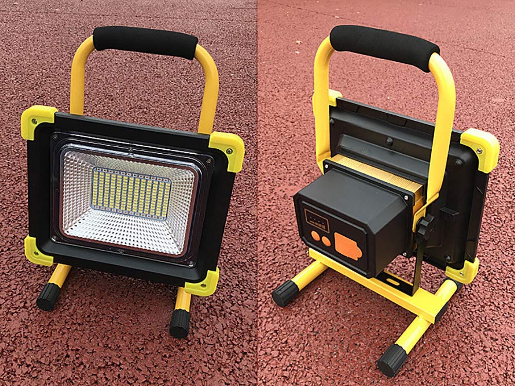 Reflector LED recargable, reflector portátil inalámbrico, 600 W, 180 LED, 8000 lm, control remoto de luces de trabajo, puerto de carga USB, batería incorporada de 23880 mAh, luz de emergencia, (16/2