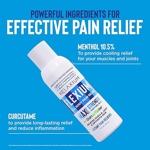 Miniatura 3 de Relaxium Flexium - Spray instantáneo para el dolor, máxima fuerza con mentol y curcutame al 10.5%, apoya el alivio del dolor muscular, articular y