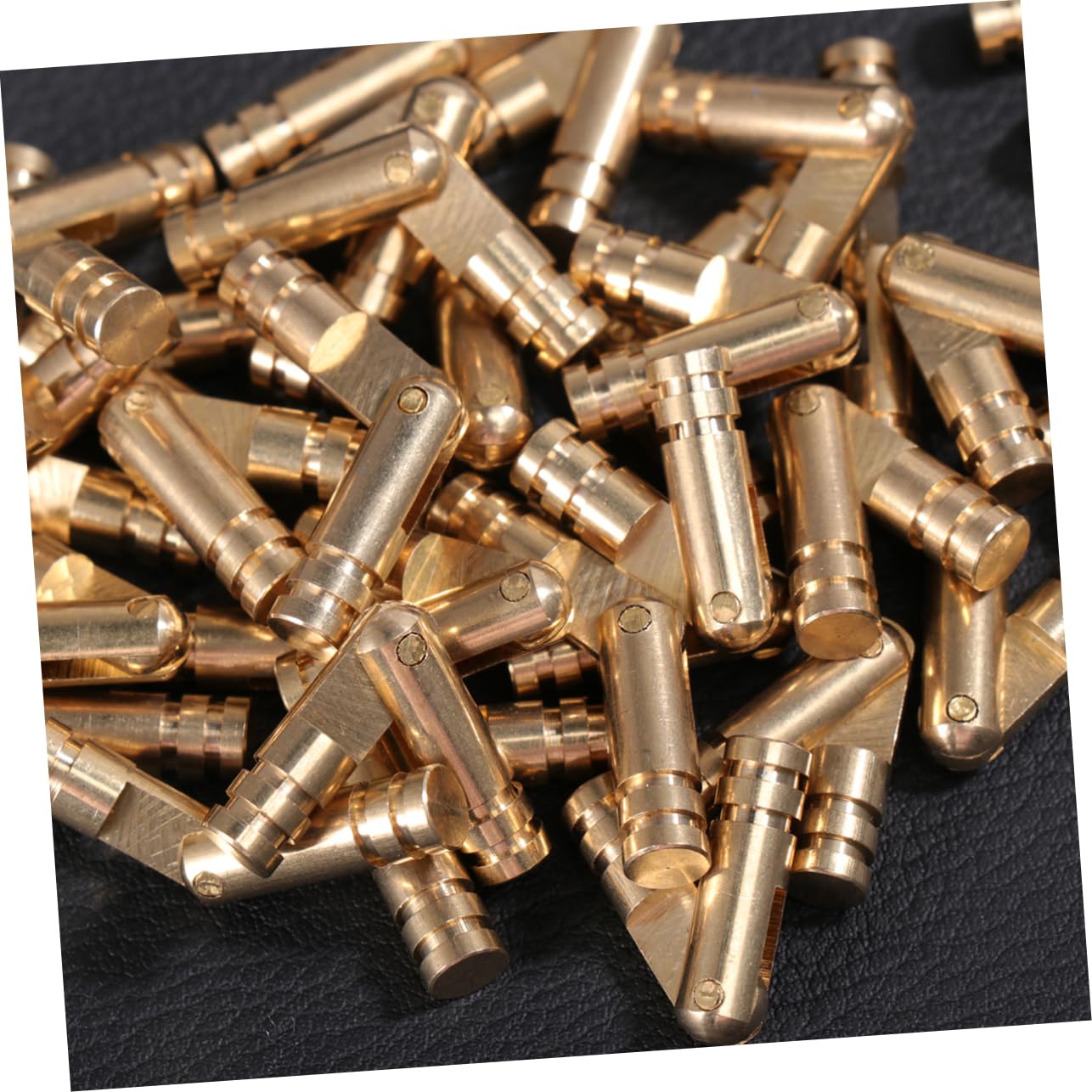 ORFOFE 50Pcs Cylindrical Spring Hinges for Jewelry Box Heavy Duty Automatic Closure Metal Hinges Golden Finish Easy Installation with Screws Durable Design