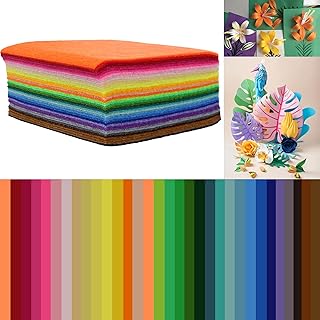 pson 60피스 10.2 x 10.2cm(4 x 4인치) 펠트 원단 시트, 부직포 시트, DIY 프로젝트, 미술 제작, 수공예, 바느질, 패치워크, 장식용 공예 소재