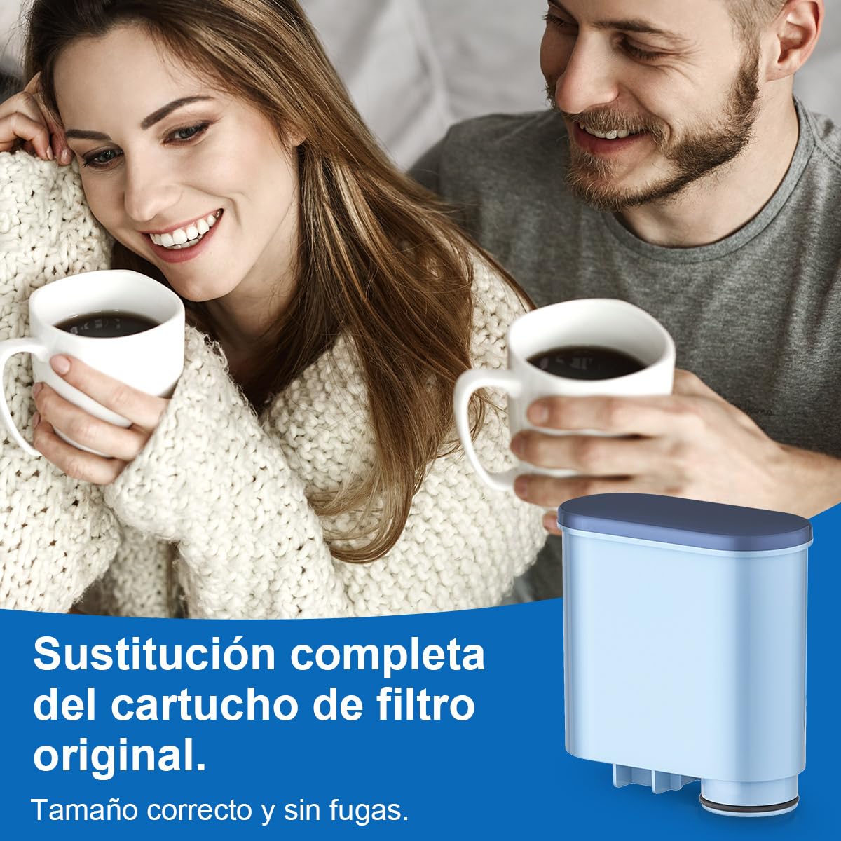 Filswa Filtro de agua para cafetera, repuesto compatible con Philips 3100, Philips 4000, 5000, Saeco AquaClean CA6707 CA6903/00 CA6903/01 CA6903, filtro de cal Aqua Clean (4 unidades)