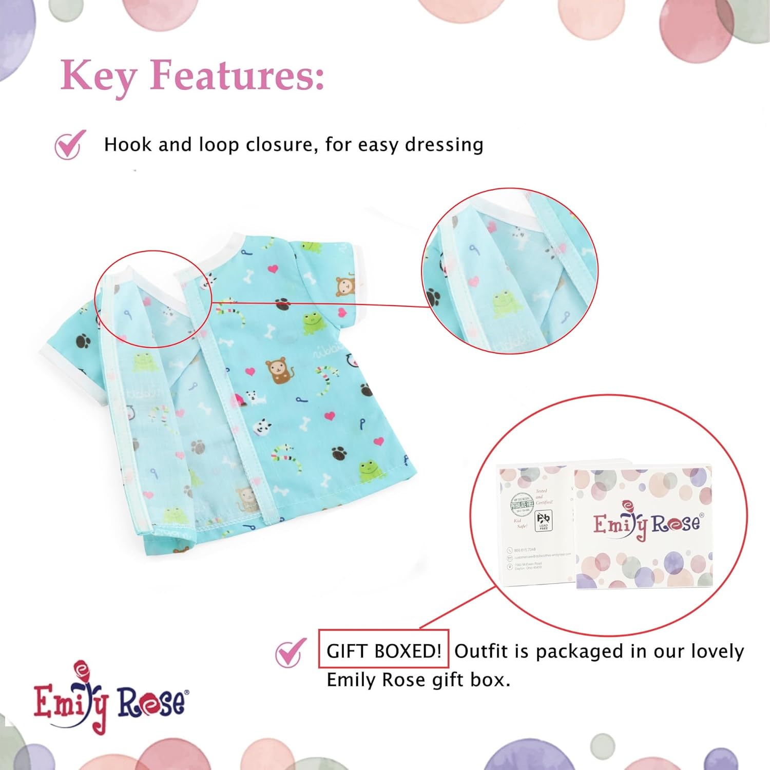 Emily Rose 18 Inch Doll Clothes 10-PC Doctor Vet Nurse Scrubs & Accessories 18" Doll Gift Playset, Including Stethoscope, Puppy, Collar and Leash - Fits American Girl Dolls - USA Brand