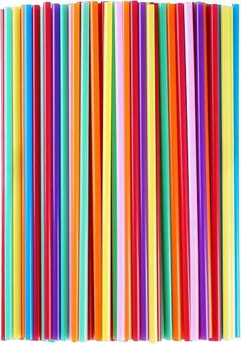 Vista 48 de Pajitas transparentes, 100 popotes de plástico desechables largos (0.23 pulgadas de diámetro y 10.2 pulgadas de largo), transparente Claro