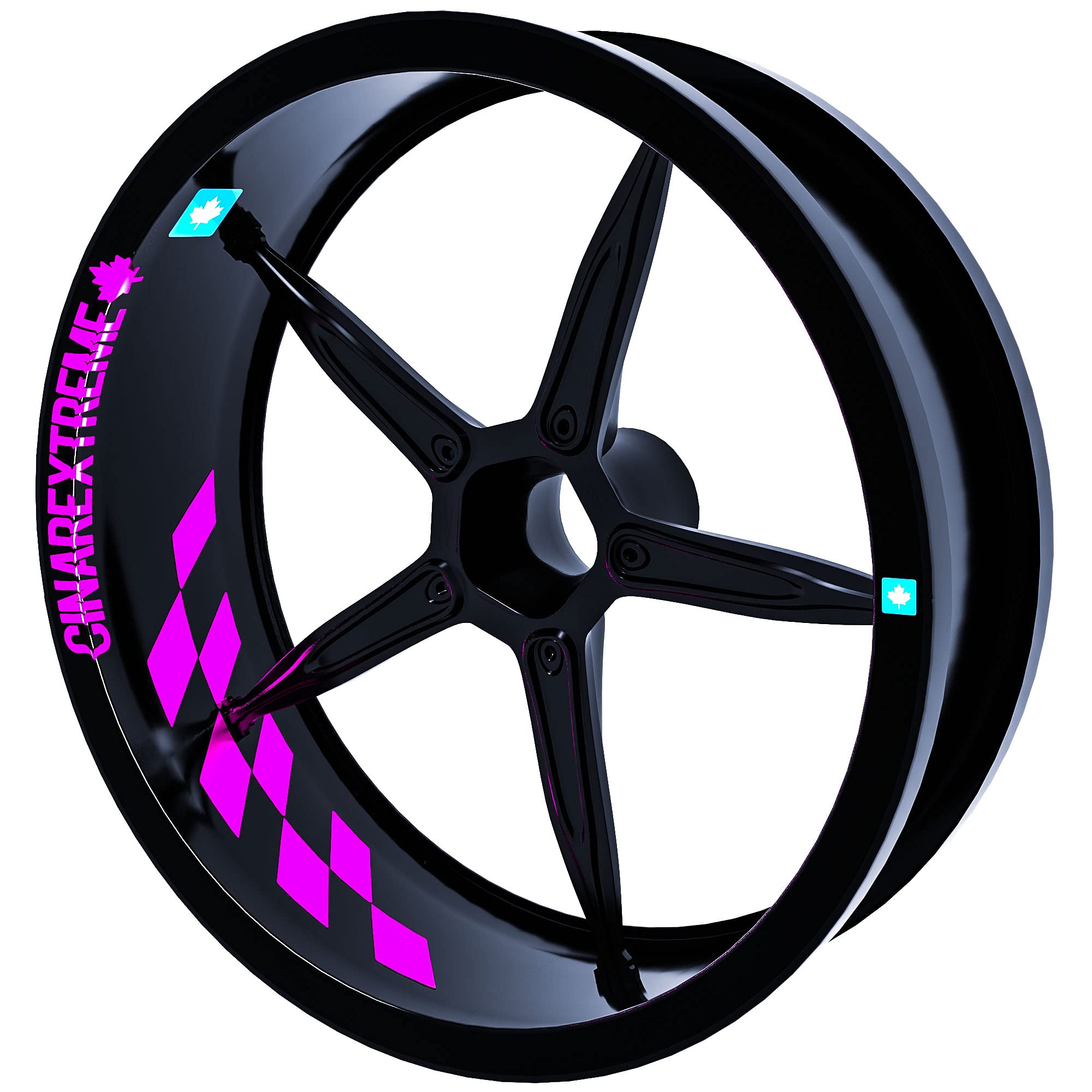 Çınar Extreme Gp Flag Damalı Gül Pembesi İç Jant Şeridi Sticker