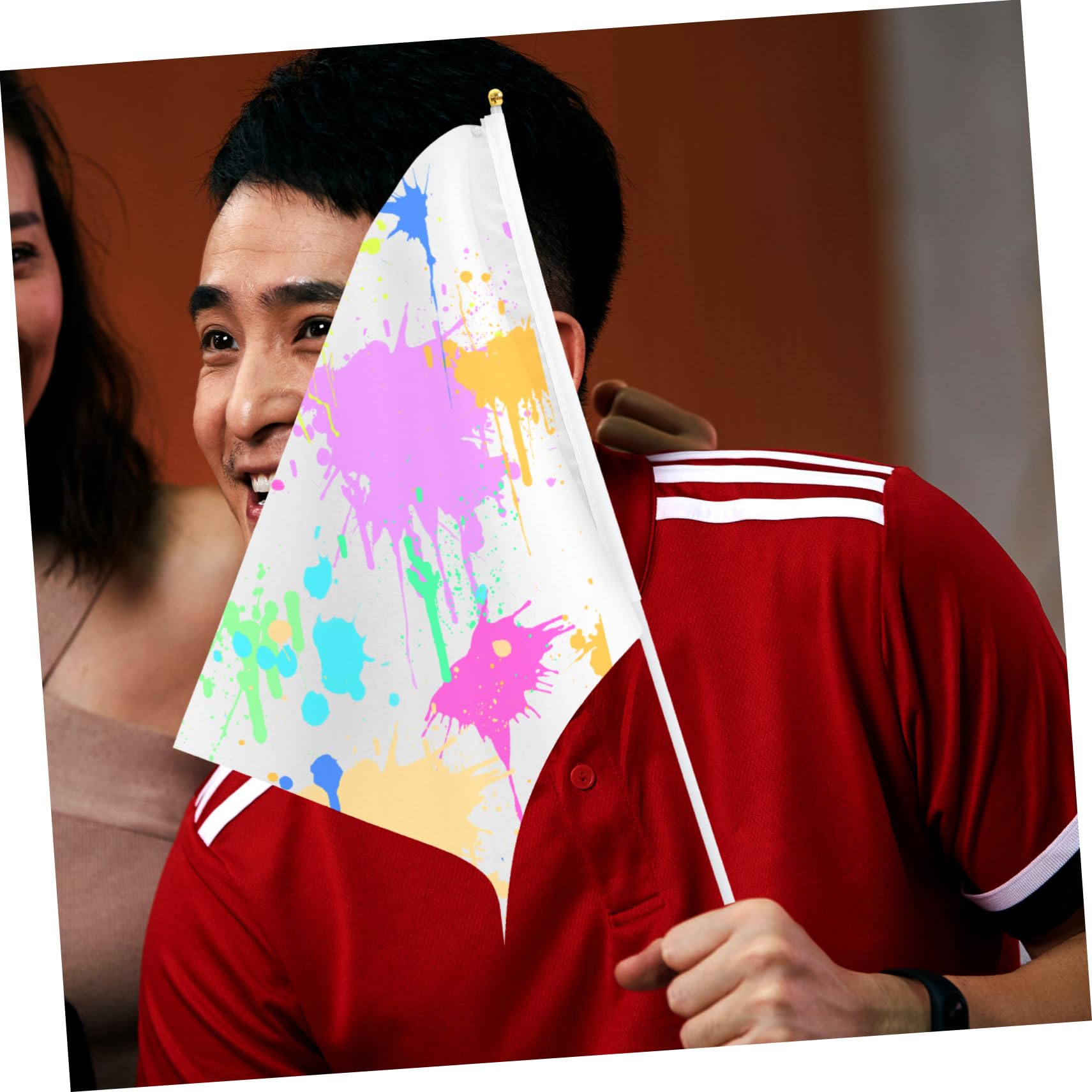 SUPVOX 60piezas Bandera Handheld Vacía Para Graffiti y Animación Para Deportivos y Celebraciones