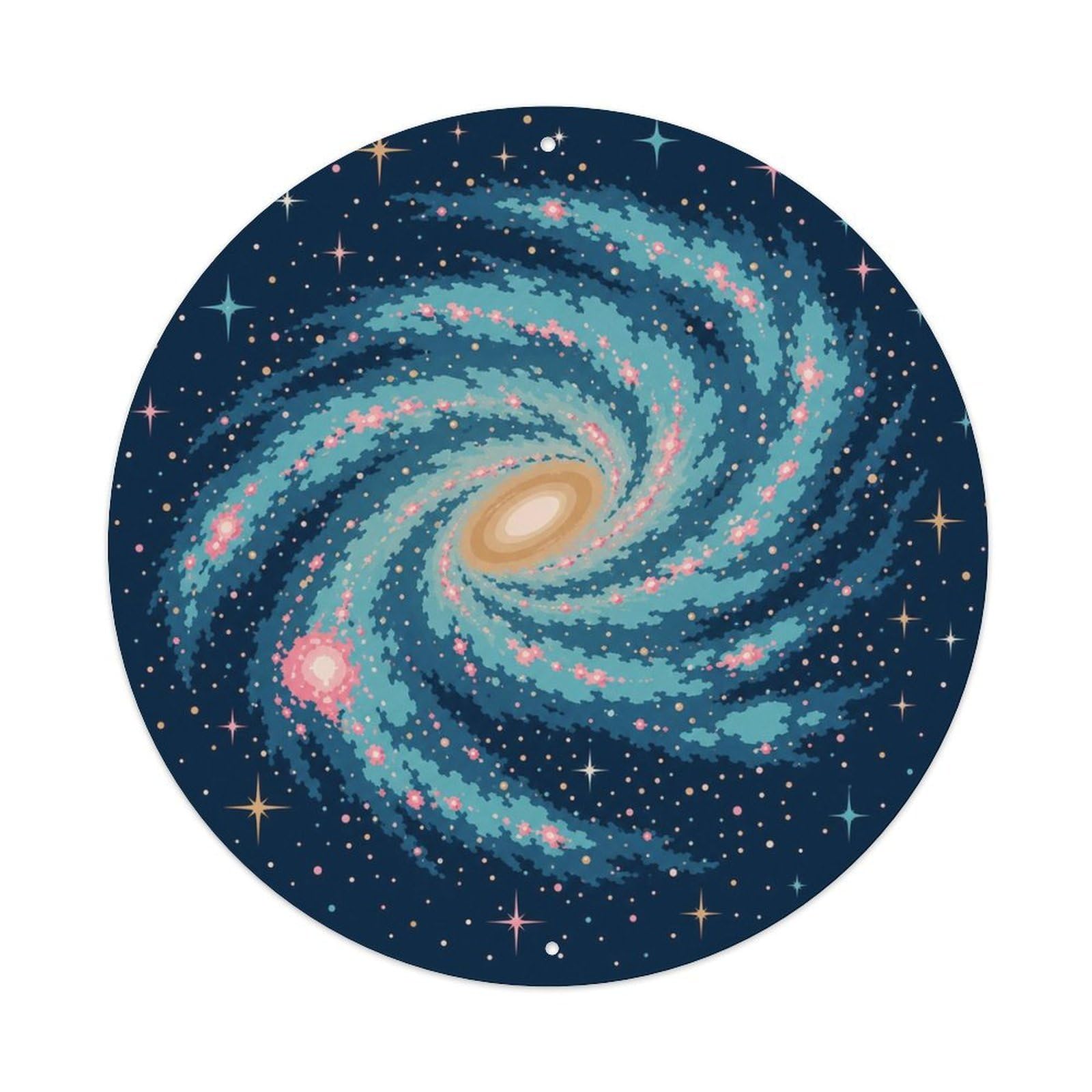 Okngb Style Deep Sky Triangulum Galaxy Astronomy Study Celestial Metal Tin Sign Plaque Wall Decor For Cafe, Man Cave, Club Bar, Office, Home Garden Round Metal Poster 8X8inch